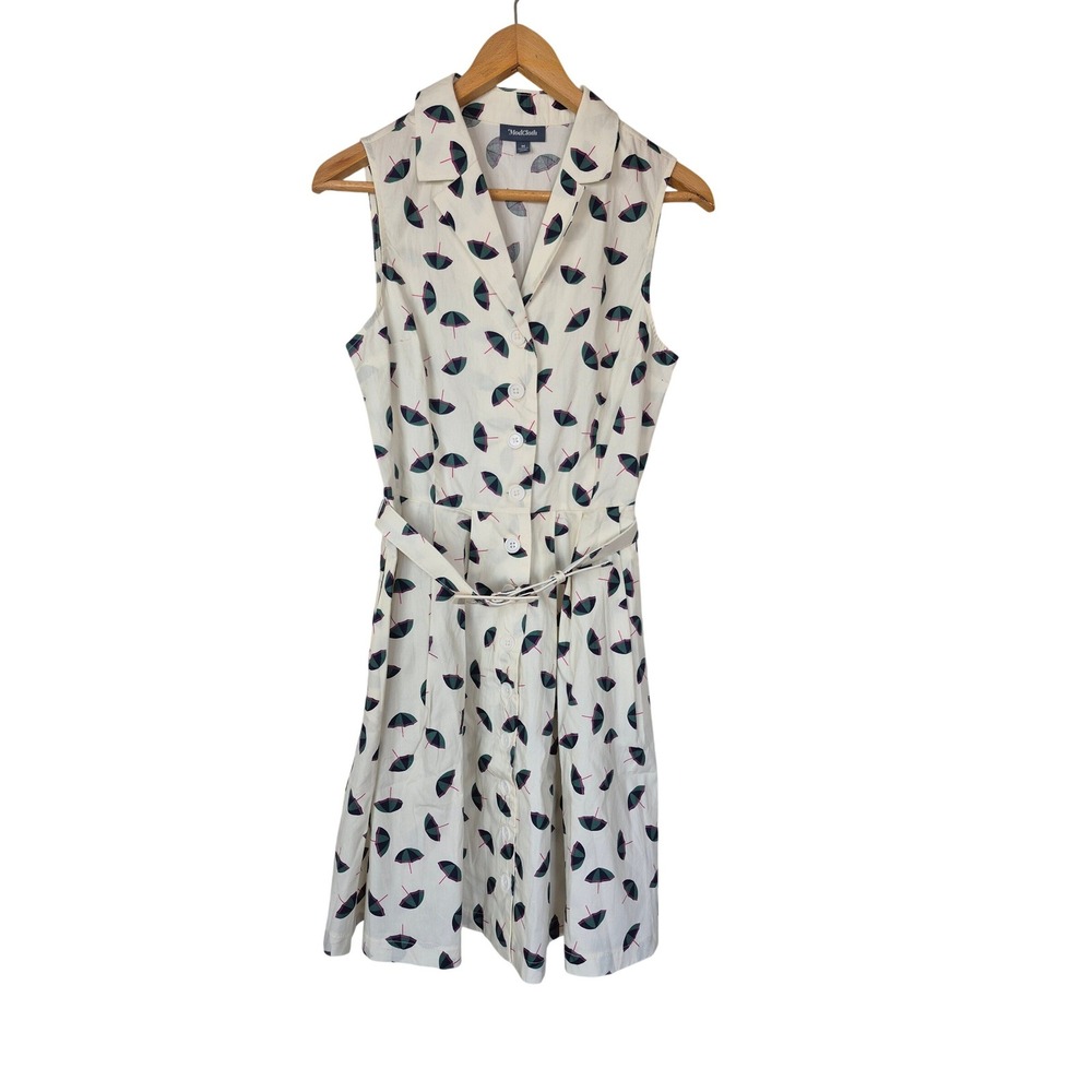 Modcloth The Community Brunch Belted Cotton Women's Medium Retro Pin Up
